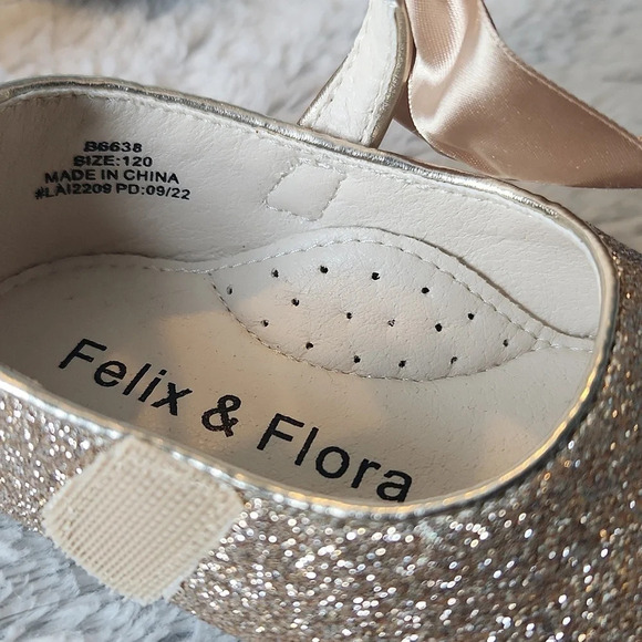Felix & Flora Sparkle Gold Shoes - Picture 10 of 11